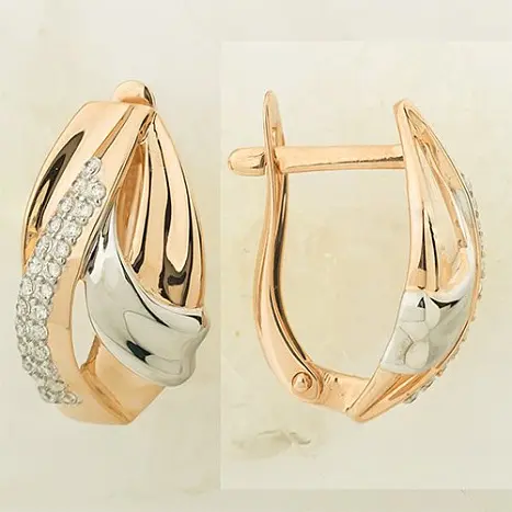 Серьги с английским замком из красного золота