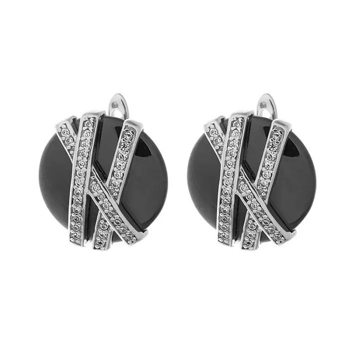 Серьги с английским замком из серебра