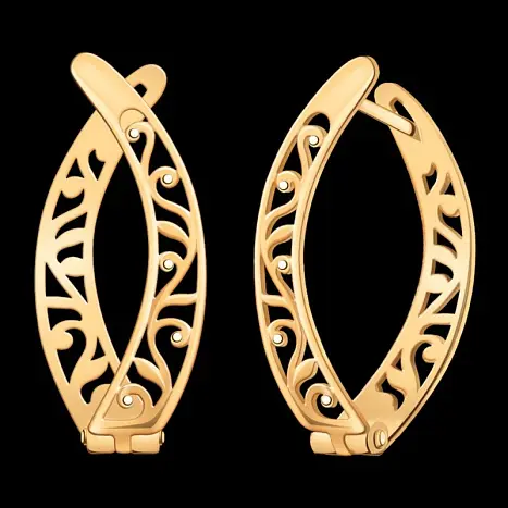 Серьги с английским замком из красного золота