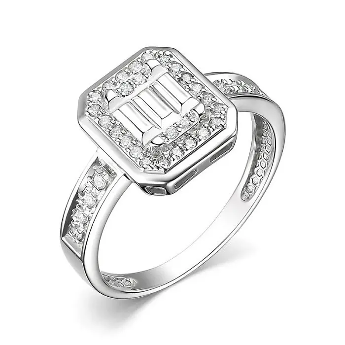 Кольцо декоративное из белого золота