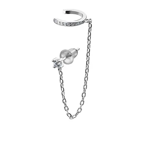 Серьги каффы из серебра
