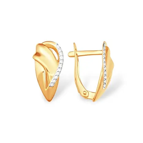 Серьги с английским замком из красного золота
