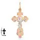 Подвеска крест из комбинированного золота