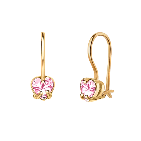 Серьги детские из красного золота