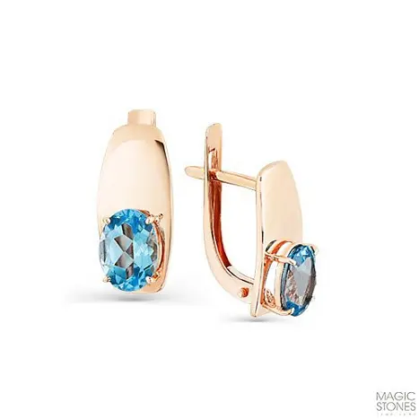 Серьги с английским замком из красного золота