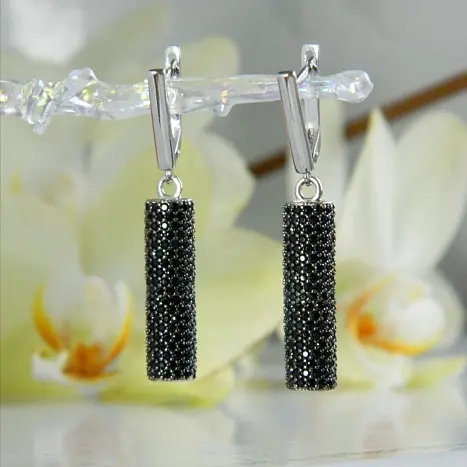 Серьги подвесные из серебра