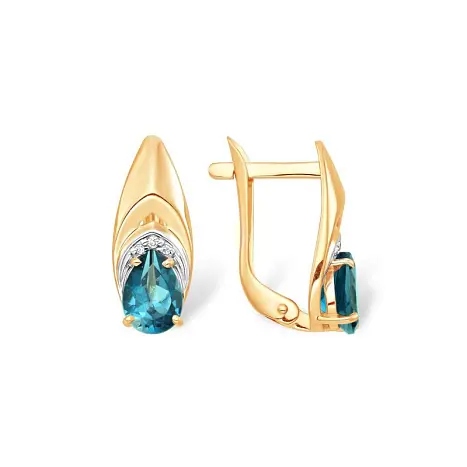 Серьги с английским замком из красного золота