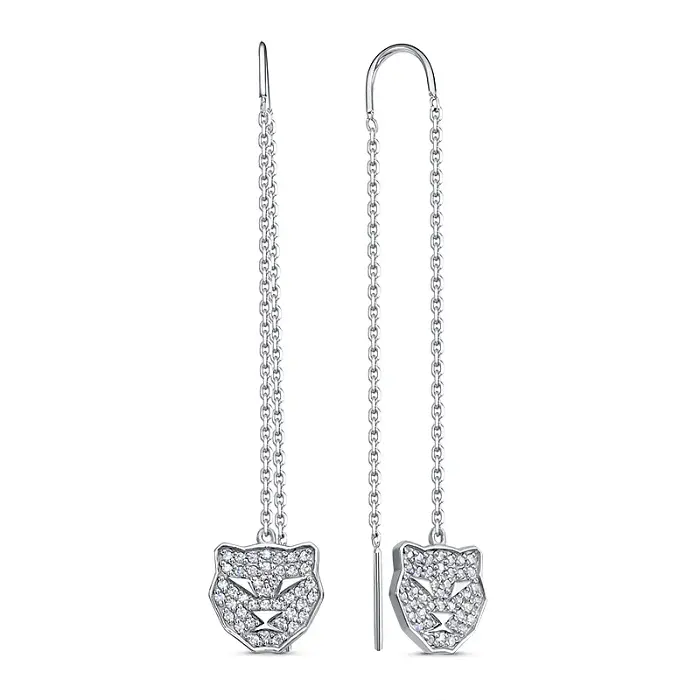 Серьги цепочки из серебра