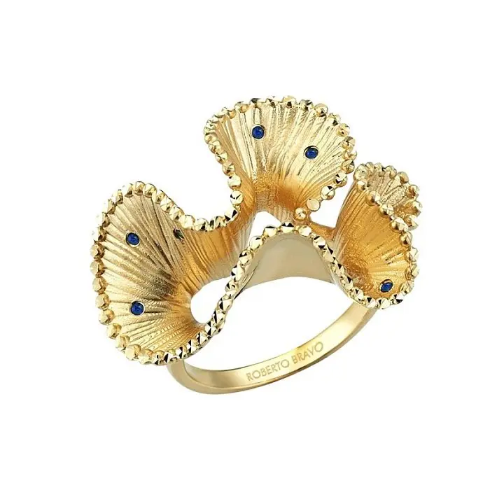 Кольцо декоративное из желтого золота