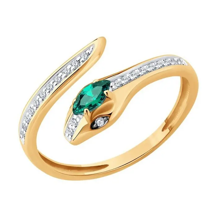 Кольцо декоративное из красного золота