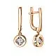 Серьги подвесные из комбинированного золота