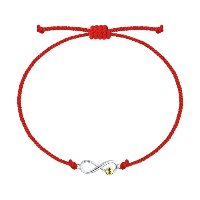 Браслет шнурок из серебра