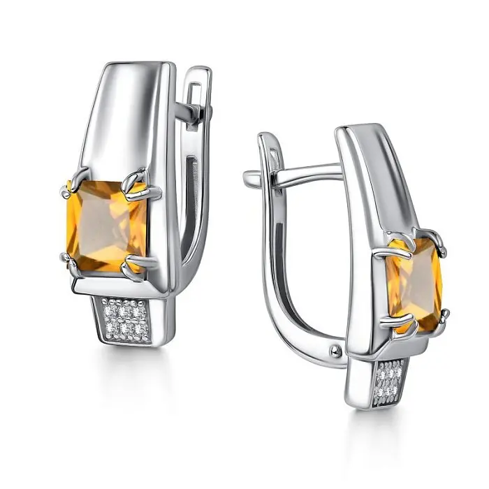 Серьги с английским замком из серебра вид 1