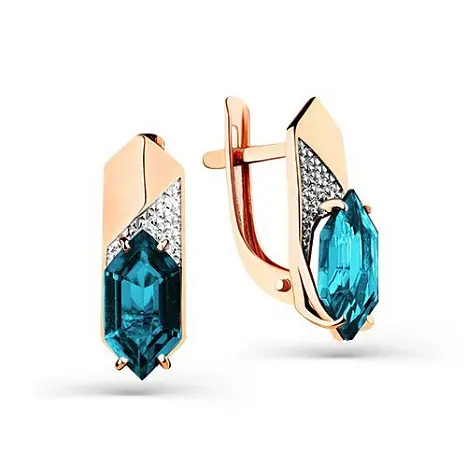 Серьги с английским замком из красного золота