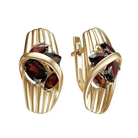Серьги с английским замком из красного золота