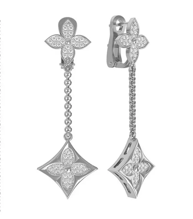 Серьги с английским замком из белого золота