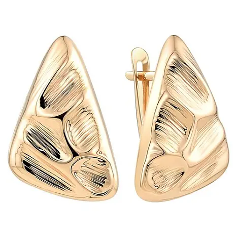 Серьги с английским замком из красного золота