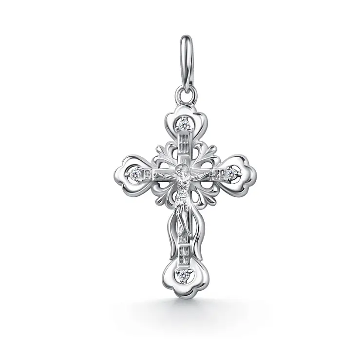 Подвеска крест из серебра