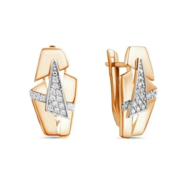 Серьги с английским замком из красного золота