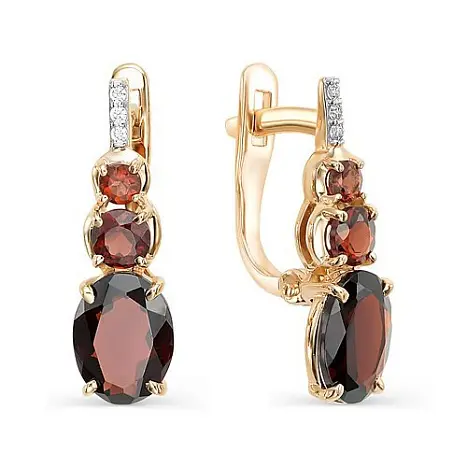 Серьги с английским замком из красного золота