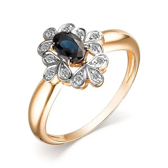 Кольцо декоративное из комбинированного золота