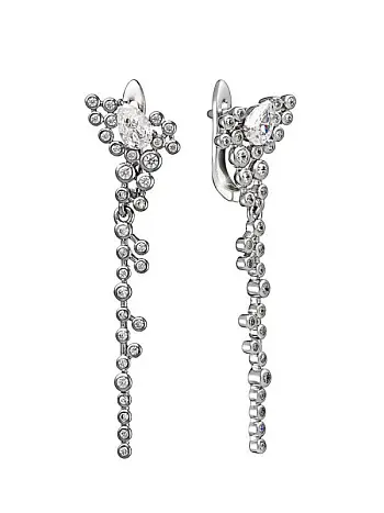 Серьги подвесные из серебра