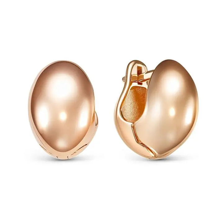 Серьги с английским замком из красного золота