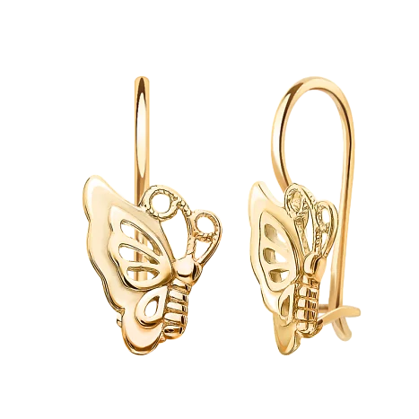 Серьги детские из красного золота