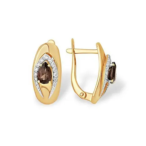 Серьги с английским замком из красного золота