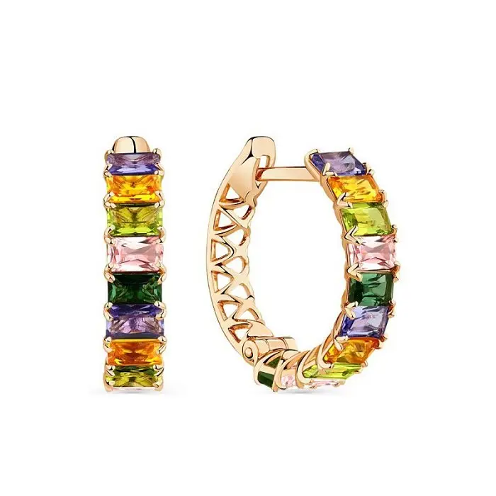 Серьги с английским замком из красного золота