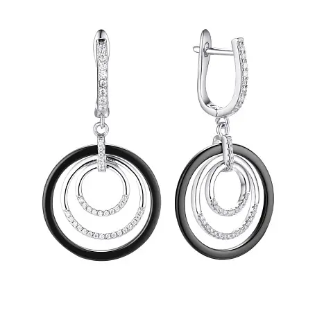 Серьги подвесные из серебра