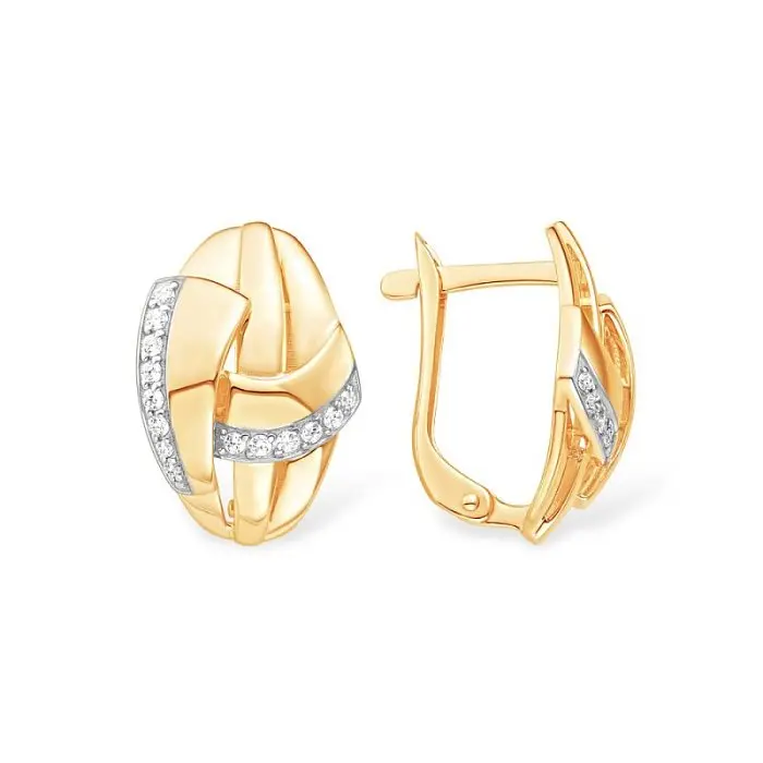 Серьги с английским замком из красного золота