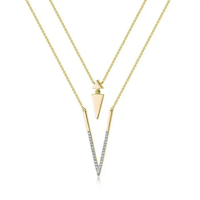 Цепь колье из желтого золота