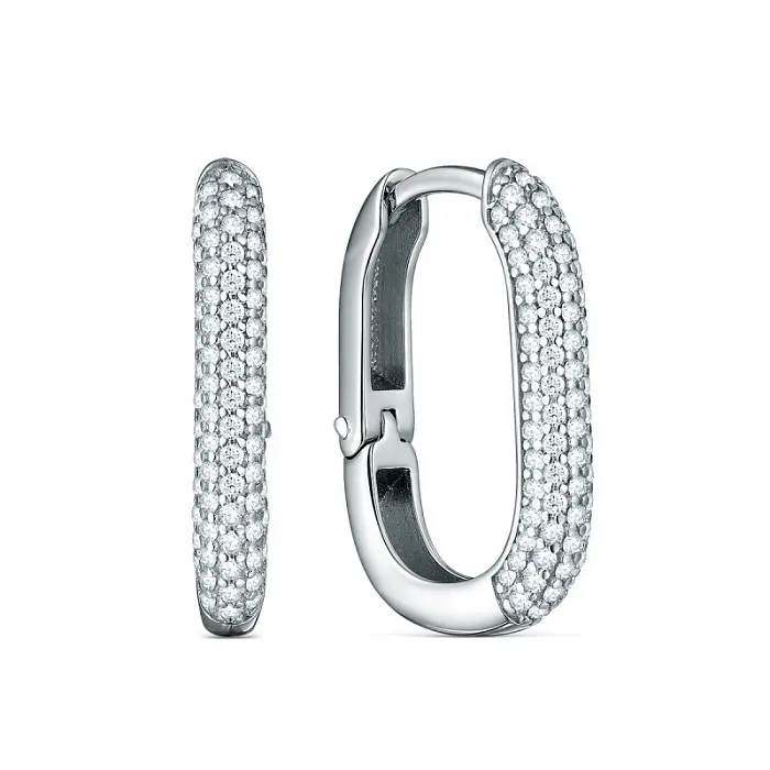 Серьги с английским замком из серебра