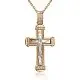 Подвеска крест из комбинированного золота