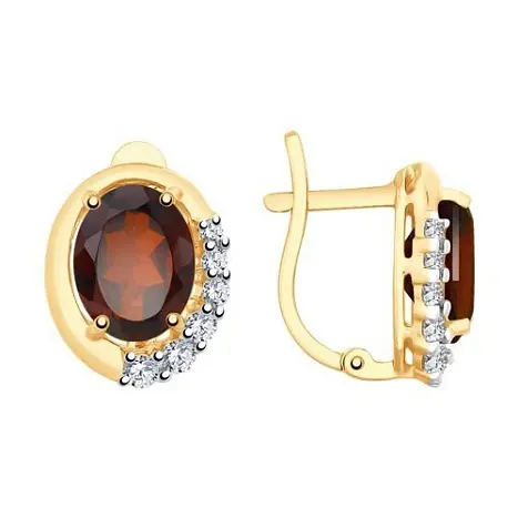 Серьги с английским замком из красного золота