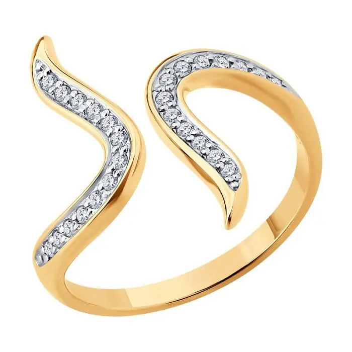 Кольцо декоративное из красного золота