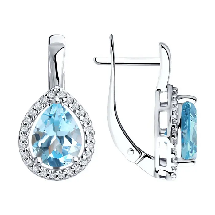 Серьги с английским замком из серебра