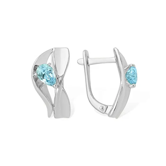 Серьги с английским замком из серебра