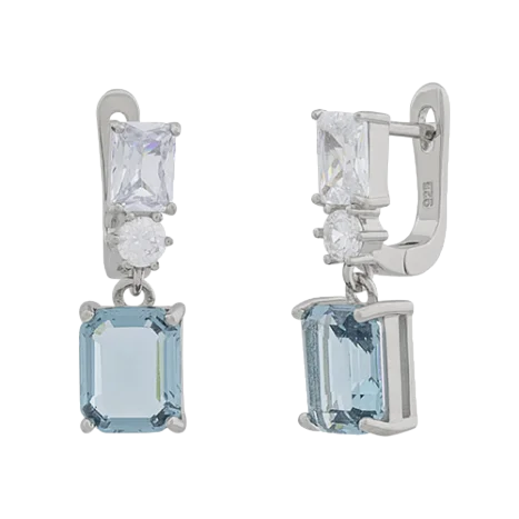 Серьги подвесные из серебра