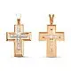 Подвеска крест из комбинированного золота