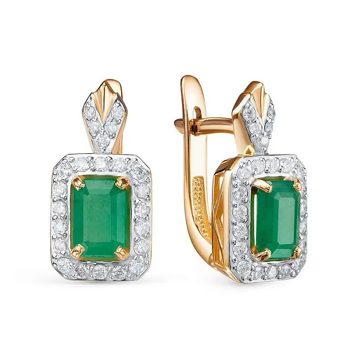 Серьги с английским замком из красного золота