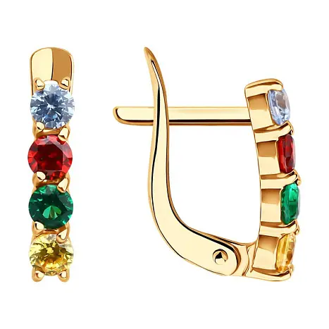 Серьги детские из красного золота