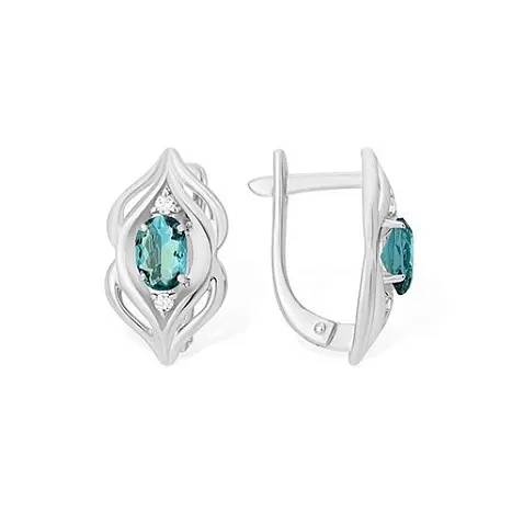 Серьги с английским замком из серебра