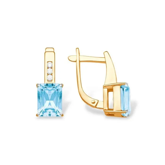 Серьги с английским замком из красного золота