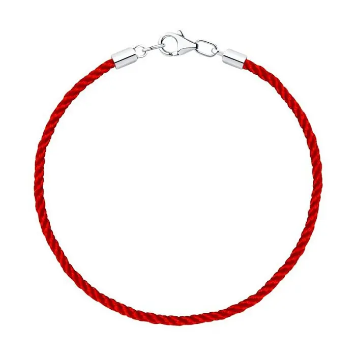 Браслет шнурок из серебра