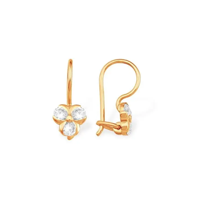 Серьги петельки из красного золота