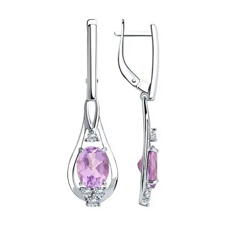 Серьги подвесные из серебра