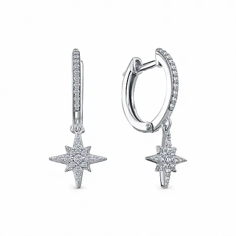 Серьги подвесные из серебра