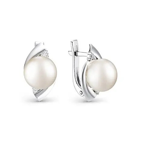 Серьги с английским замком из серебра